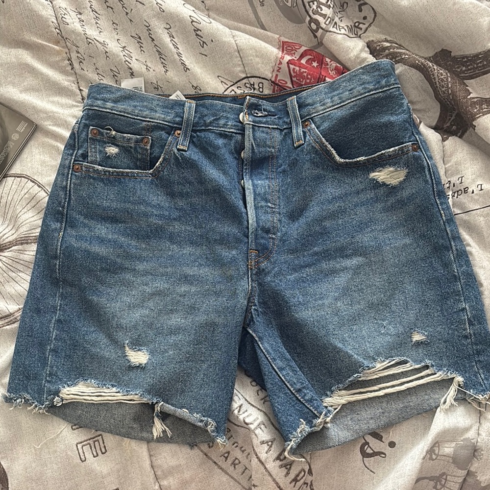 Distressed Denim Shorts